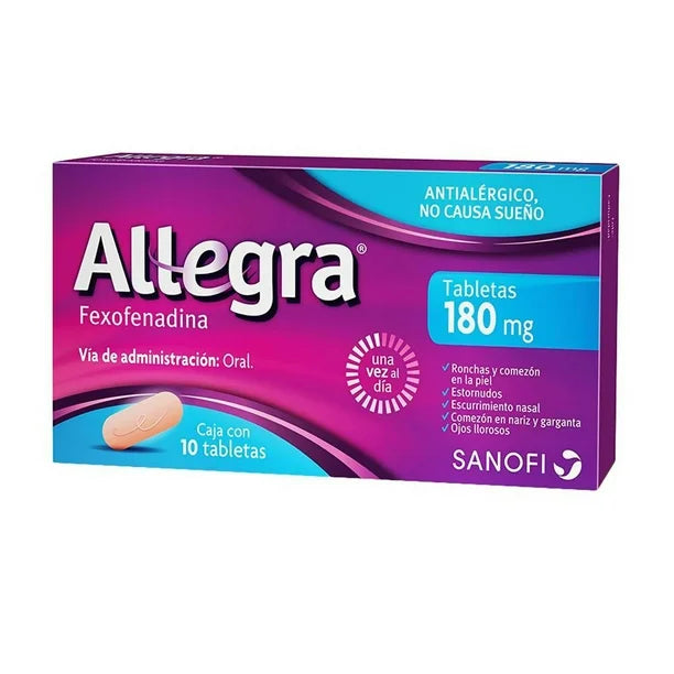 Allegra 180 mg (fexofenadina) Tabletas - Caja 10 und