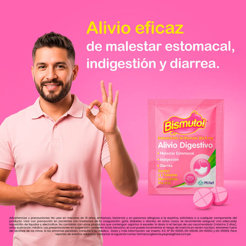 Bismutol 262.5mg Tableta Masticable - Caja 80 Sobres