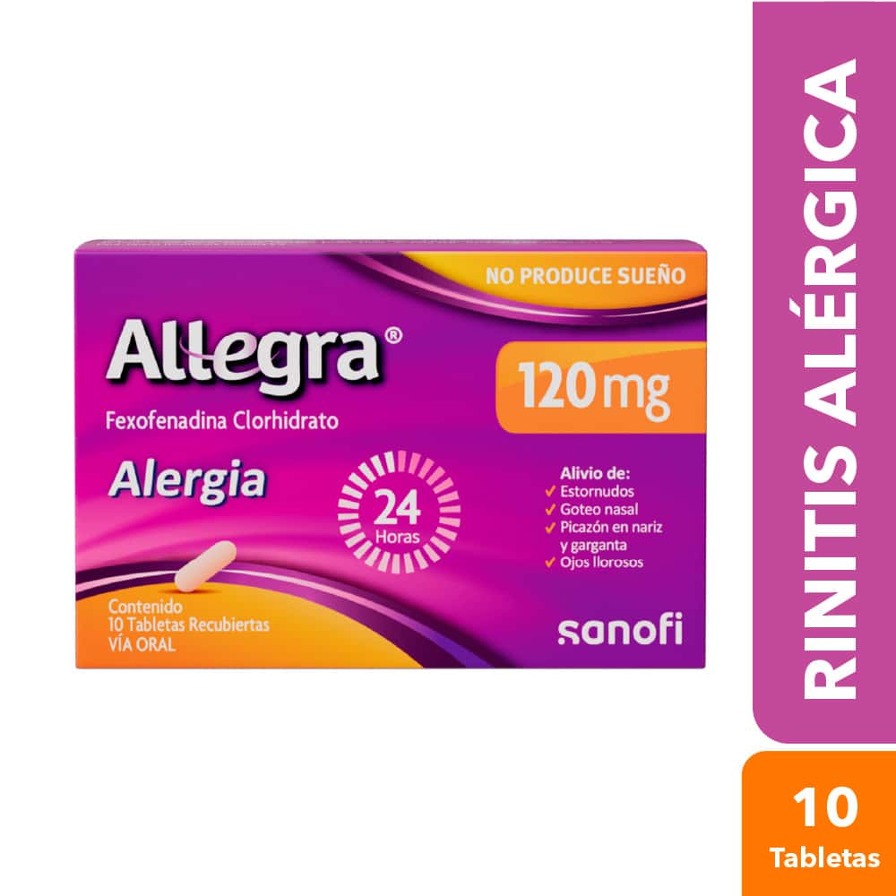 Allegra 120 mg Tabletas (fexofenadina) - Caja 10 und