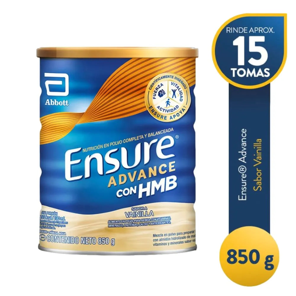 Ensure Advance con HMB en Polvo Sabor Vainilla - Lata 850 g