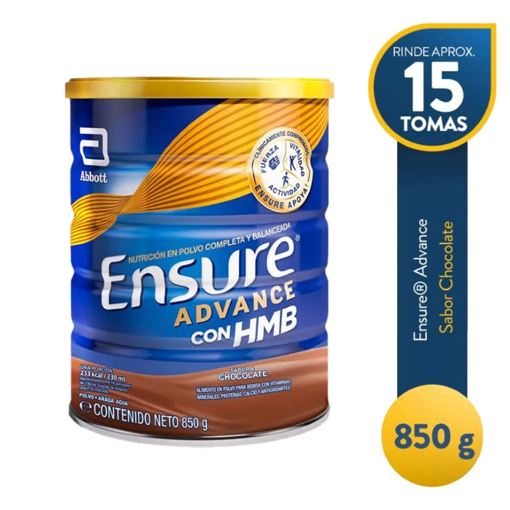 Ensure Advance con HMB en Polvo Sabor Chocolate - Lata 850 g