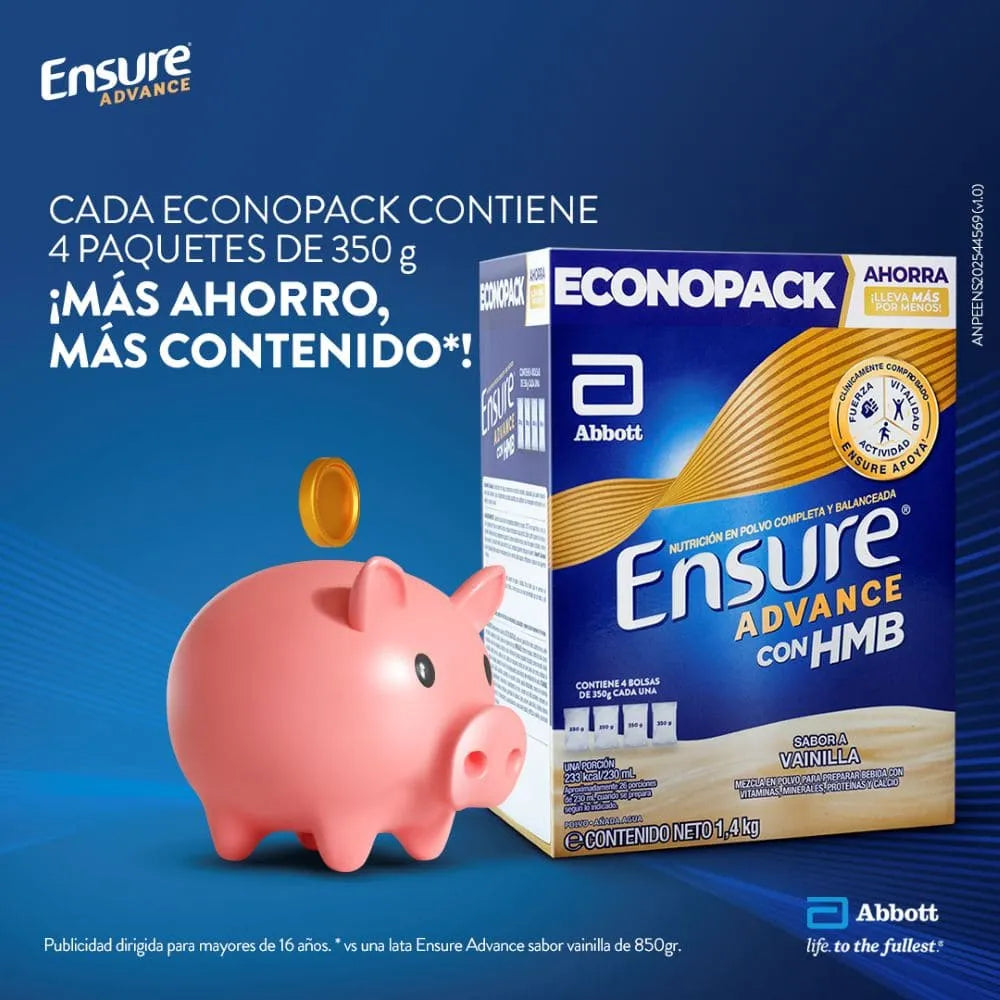 Ensure Advance con HMB en Polvo Sabor Vainilla - Caja 1.4 kg