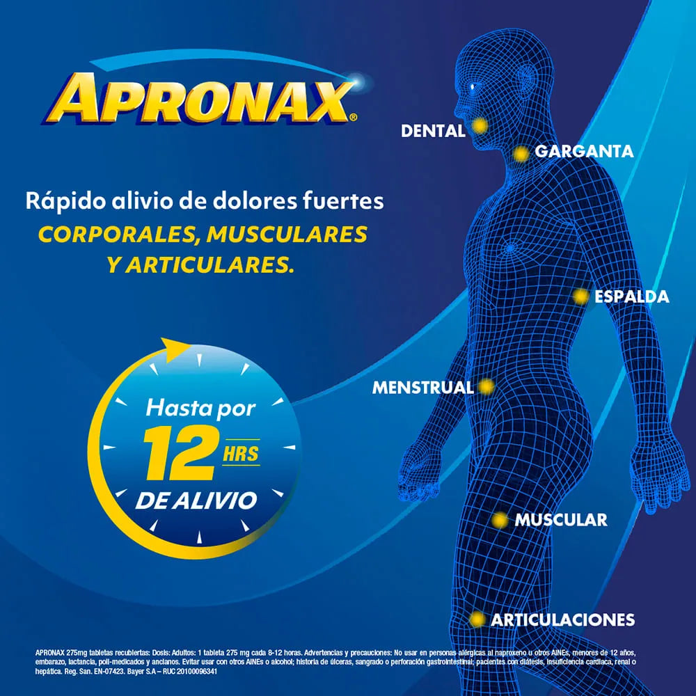 Apronax 275 mg Tabletas - Caja 8 und