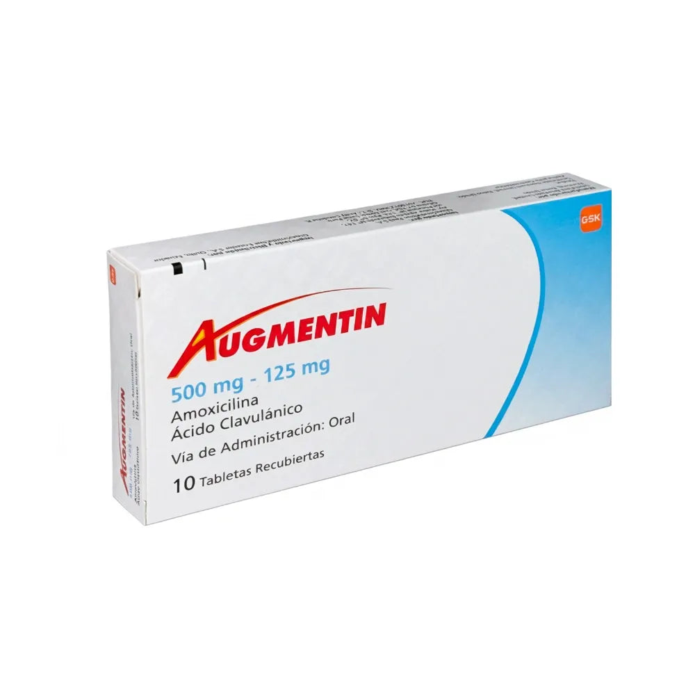 Augmentin 500 mg + 125 mg Tabletas Recubiertas - Caja 10 und