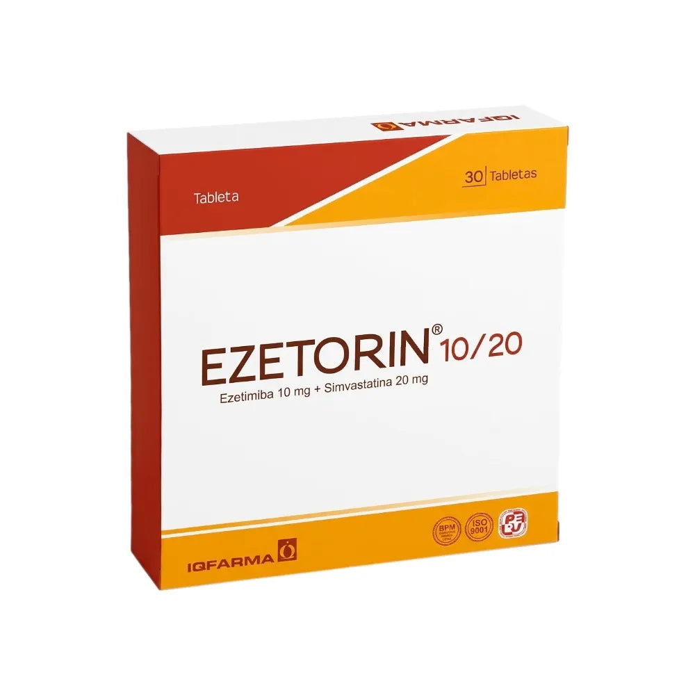 Ezetorin 10 mg + 20 mg Tabletas - Caja 30 und