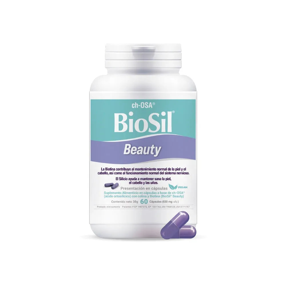 BioSil Beauty + Biotina - Frasco con 60  Cápsulas