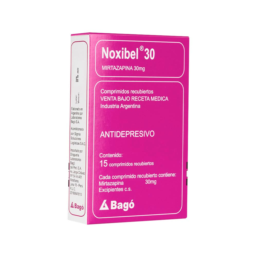 Noxibel 30mg (Mirtazapina) Comprimidos - Caja 15 und