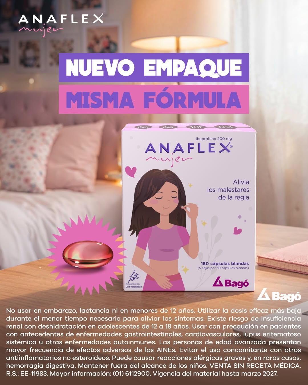 Anaflex Mujer 200 mg Cápsulas - Caja 30 und