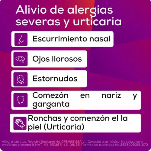 Allegra 180 mg (fexofenadina) Tabletas - Caja 10 und