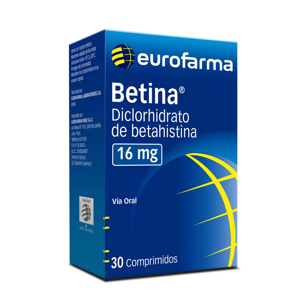 Betina 16 mg - Caja de 30 Comprimidos
