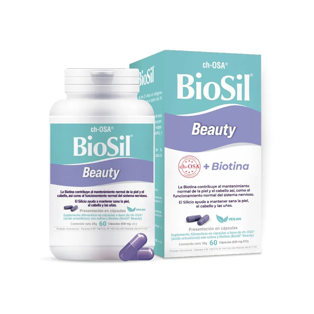 BioSil Beauty + Biotina - Frasco con 60  Cápsulas