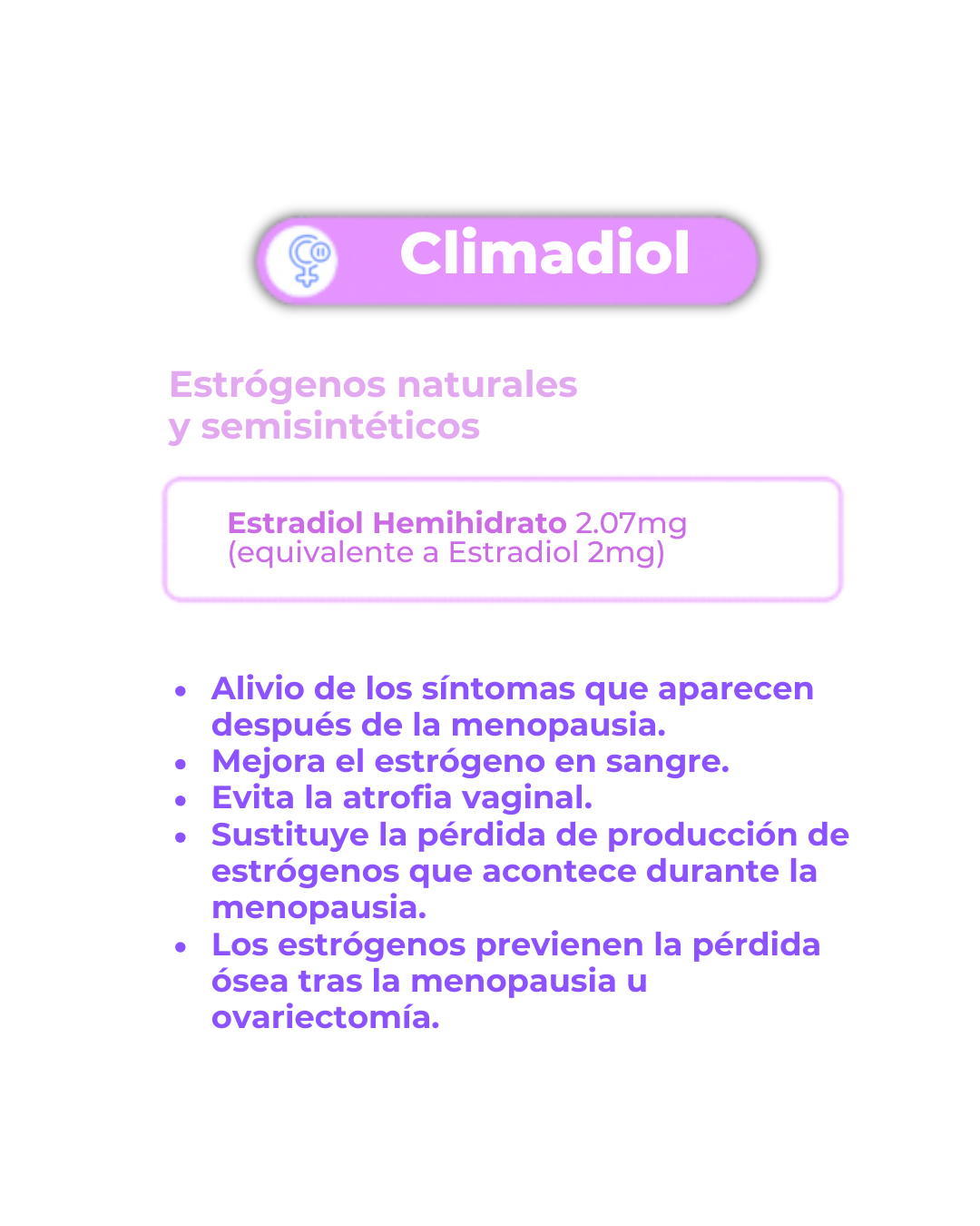 Climadiol 2 mg - 30 Tabletas – Alivio Síntomas de la Menopausia