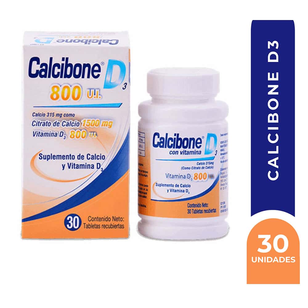 Calcibone D3 1500mg-800UI -30 Tabletas Recubiertas