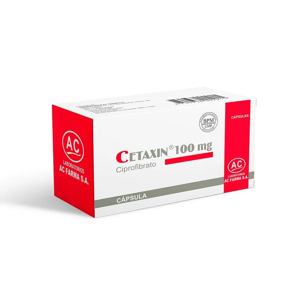 Cetaxin 100 mg (Ciprofibrato) - Caja 30 Cápsulas