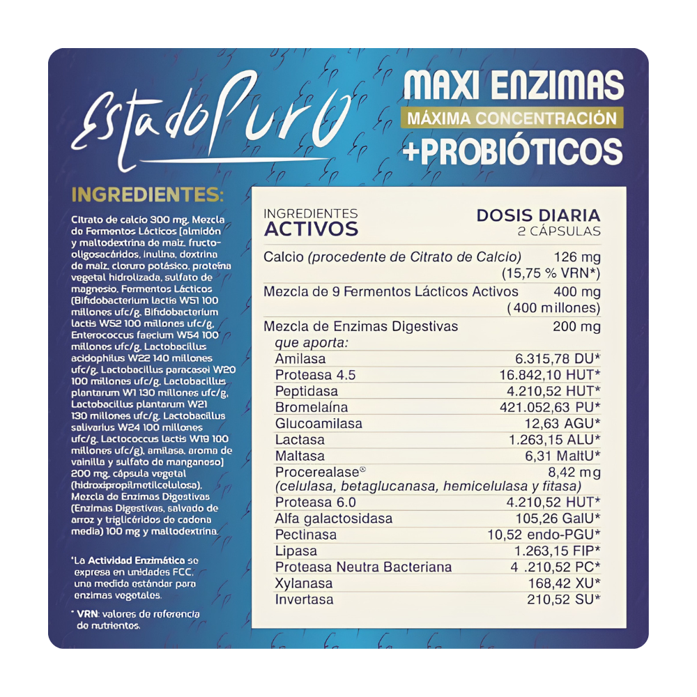 Estado Puro Maxi Enzimas + Probióticos - 40 Cápsulas