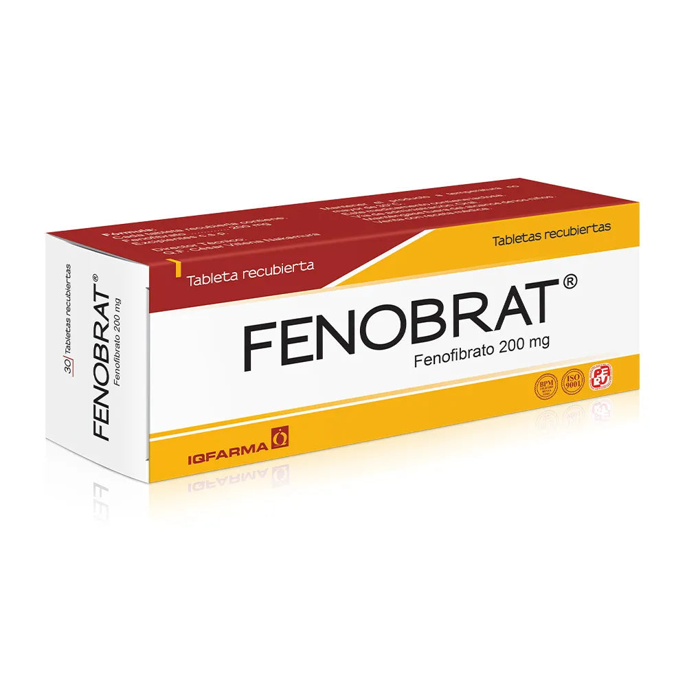 Fenobrat 200 mg (Fenofibrato) - Caja 30 Tabletas