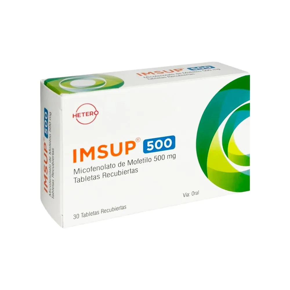Imsup 500 mg - Micofenolato de Mofetilo - 50 Tabletas