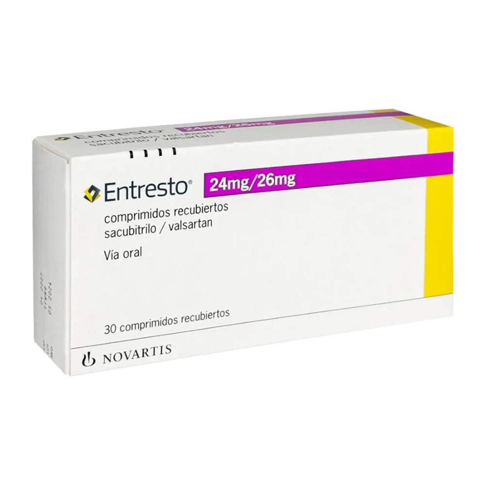 Entresto 24 mg + 26 mg - (sacubitril/valsartán) - 30 Comprimidos Recubiertos