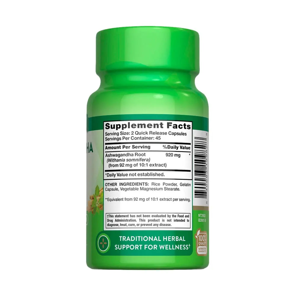 Nature's Truth Ashwagandha Root - 90 Cápsulas