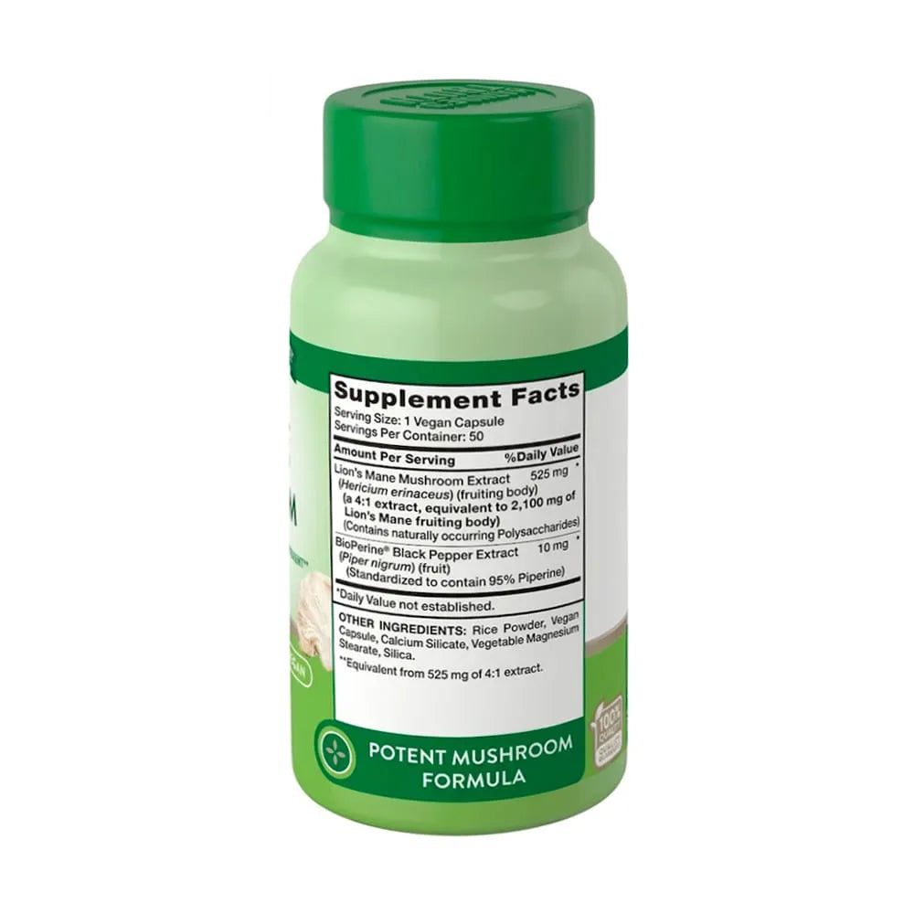 Nature's Truth Lions Mane - 50 Cápsulas Veganas