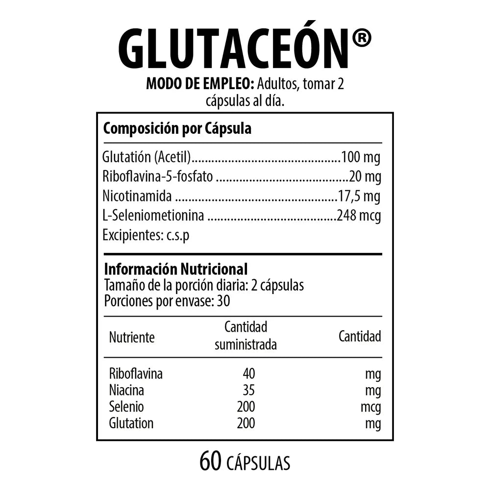 Glutaceón Nutrabiotics: Glutatión - 90 Cápsulas