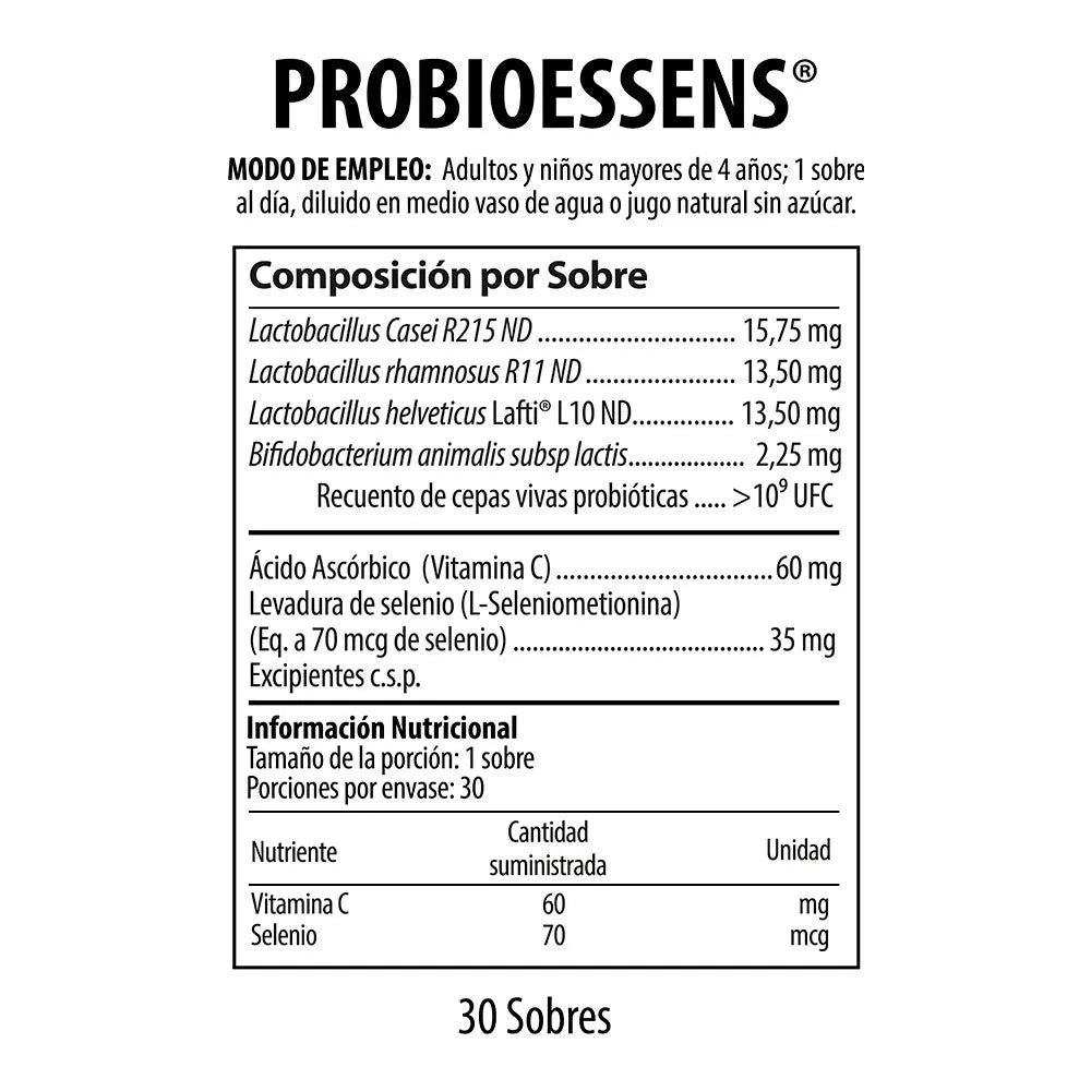 Probioessens Nutrabiotics –  Pro y Prebióticos - 30 Sobres