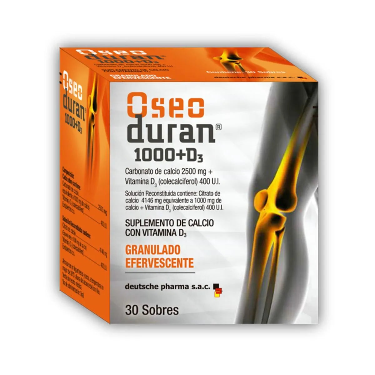 Oseoduran 1000 mg + D3 - Caja 30 Sobres