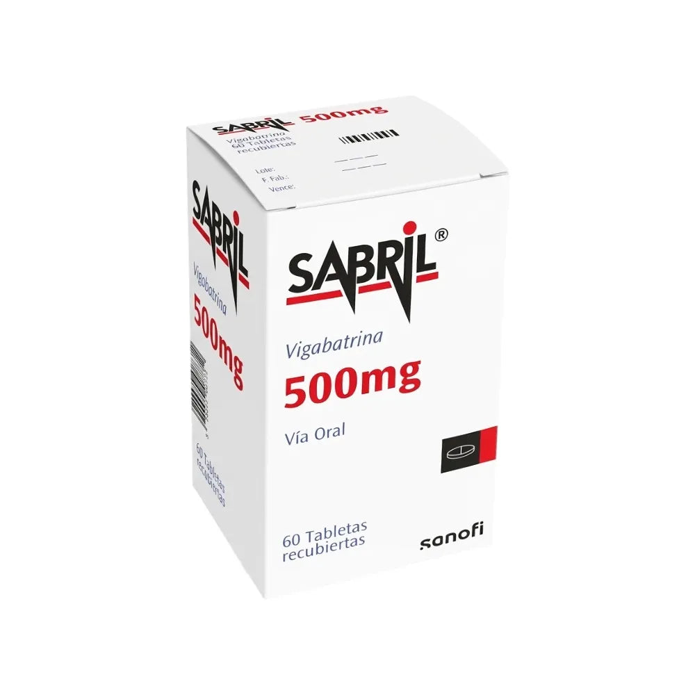 Sabril 500 mg - Vigabatrina - 60 Tabletas Recubiertas