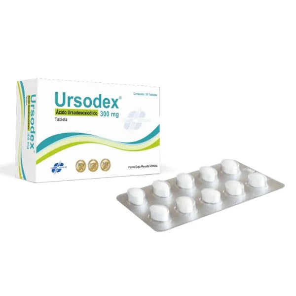 Ursodex 300 mg (ácido ursodesoxicólico) - 30 Tabletas