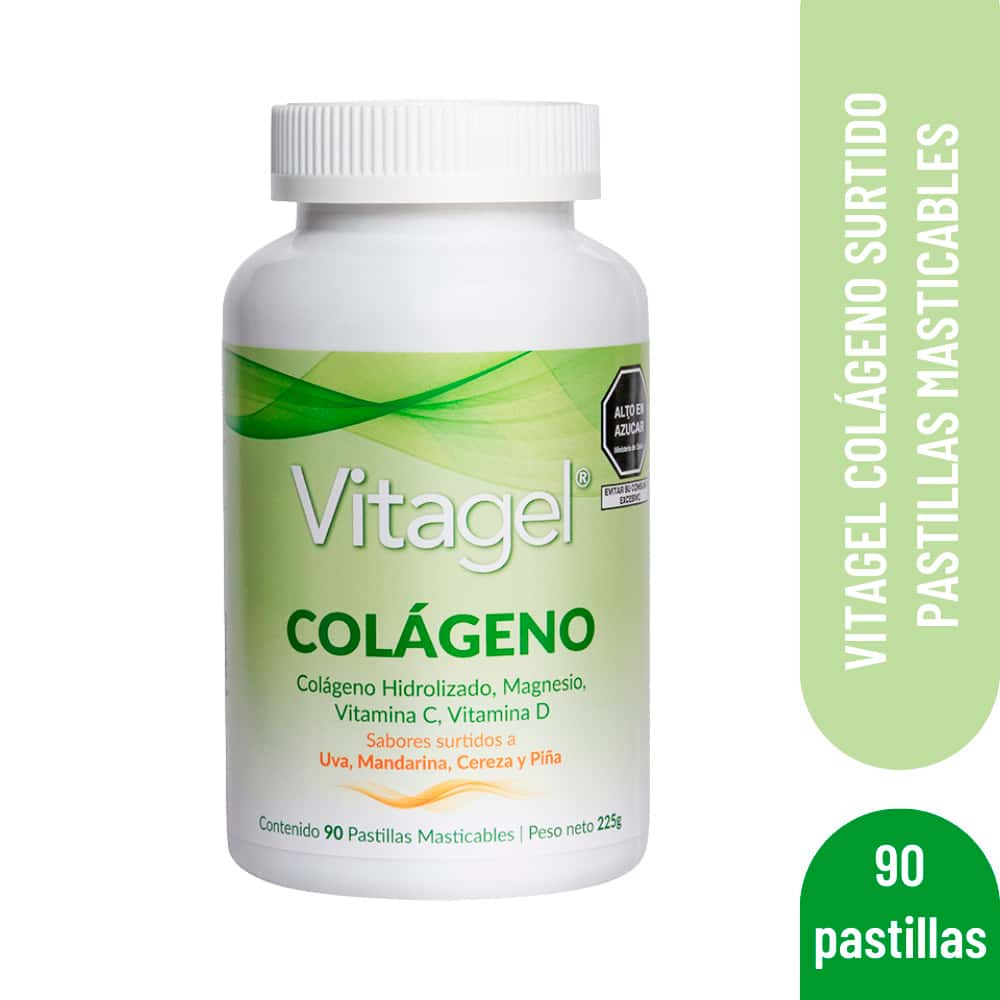 Vitagel Colágeno Sabor Surtido Pastilla Masticable - Frasco x 90