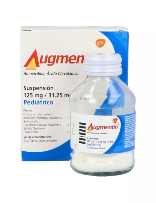 Augmentin 250-62.5mg/5ml Polvo para Suspensión Oral - Frasco 60 ML