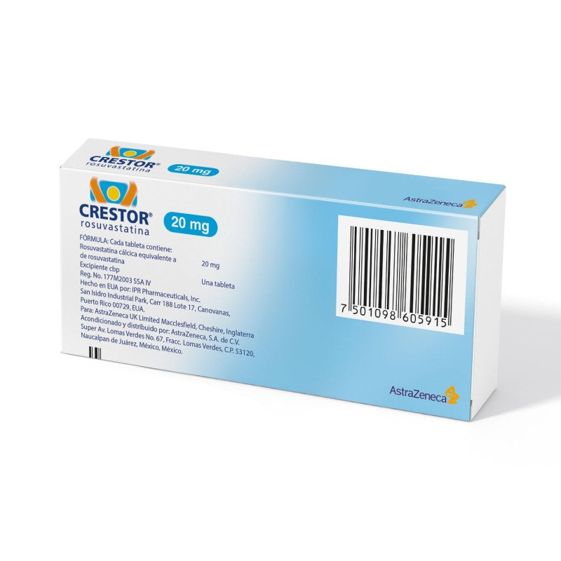 Crestor 20 mg (Rosuvastatina) - Caja 30 Comprimidos