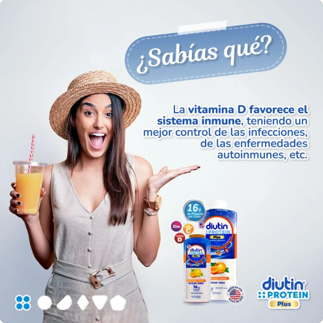 Diutin Protein Plus Sabor Naranja - Frasco 900 ml