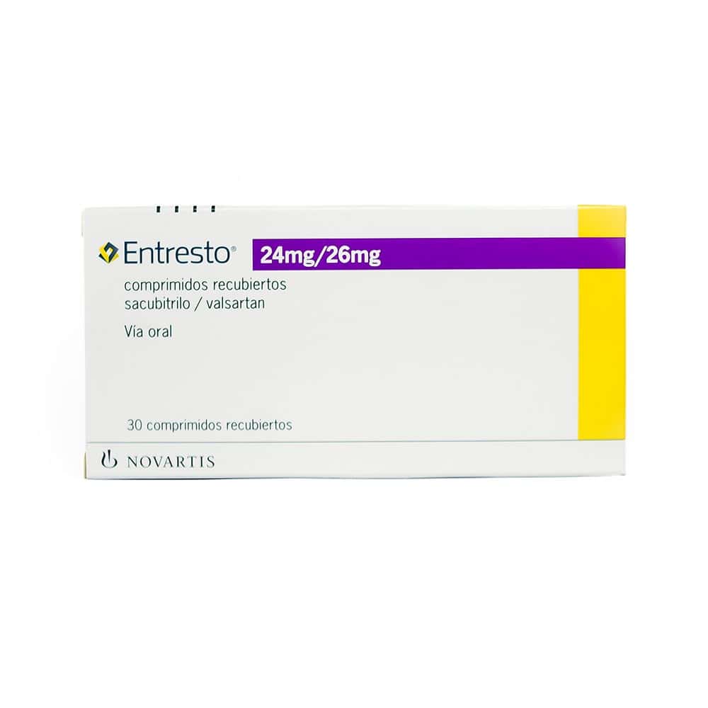 Entresto 24 mg + 26 mg - (sacubitril/valsartán) - 30 Comprimidos Recubiertos